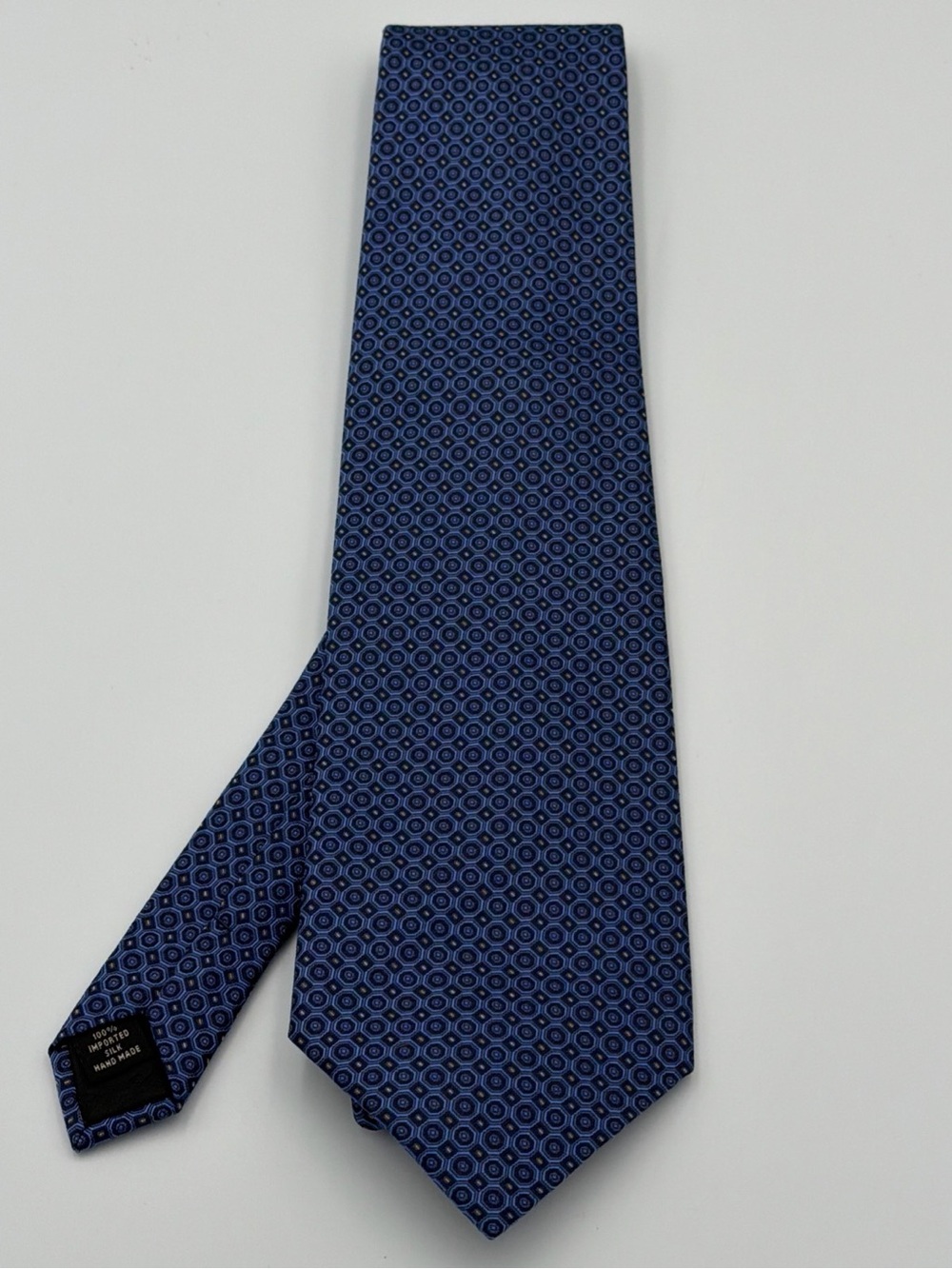Claiborne Navy Blue Geometric Silk Tie